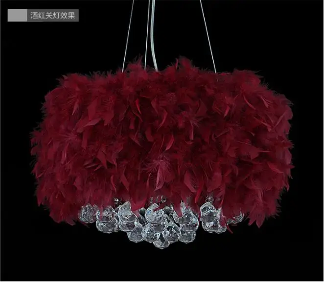 Разноцветный подвесной светильник в виде пера хрустасветильник лампа для