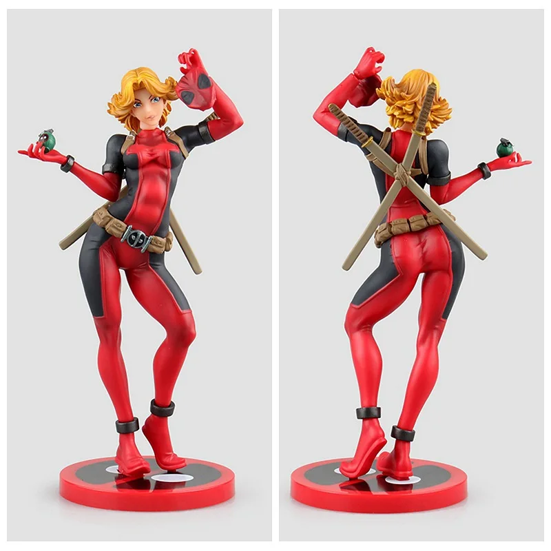 24 см Сумасшедшие Игрушки X-men Леди Дэдпул Bishoujo Статуя Куклы ПВХ Фигурку