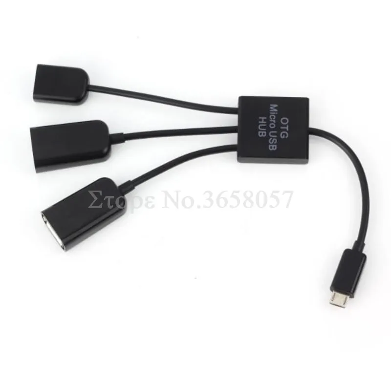 100 шт./лот * 3 в 1 микро usb OTG концентратор кабель разъем сплиттер порта USB зарядное