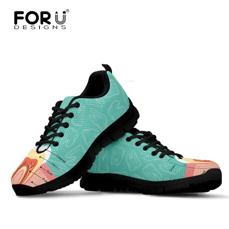 Кеды FORUDESIGNS женские туфли для дантиста с принтом на плоской подошве Удобные