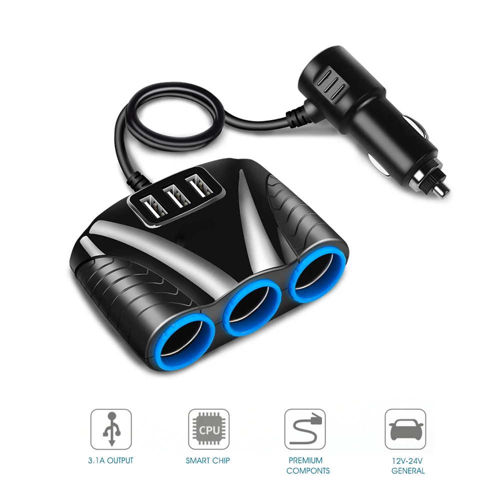Автомобильный Разветвитель для прикуривателя AOZBZ USB-разъем адаптер питания 12 в-24