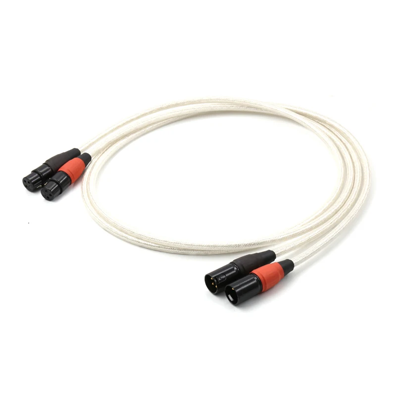 

1PAIR XLR MALE PLUG Audio Cable Signature OFC Silver Platedr Interconnect Cable