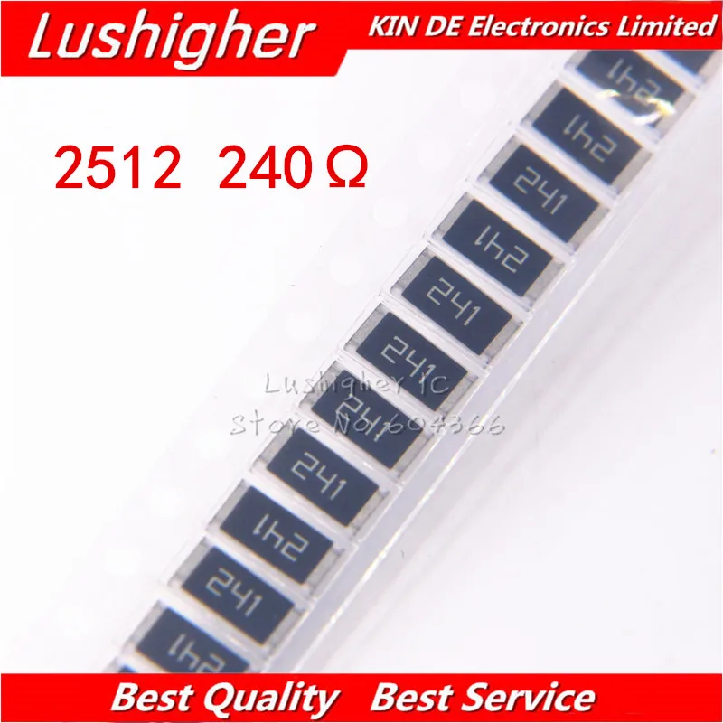 50 шт. 2512 SMD резистор 1 Вт 5% 240R 240 Ом 241 Ом|Резисторы| |