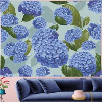 nordic style purple hydrangea macrame goblen kids room flower lake blue wall hanging vintage pattern tapestry hippie home decor