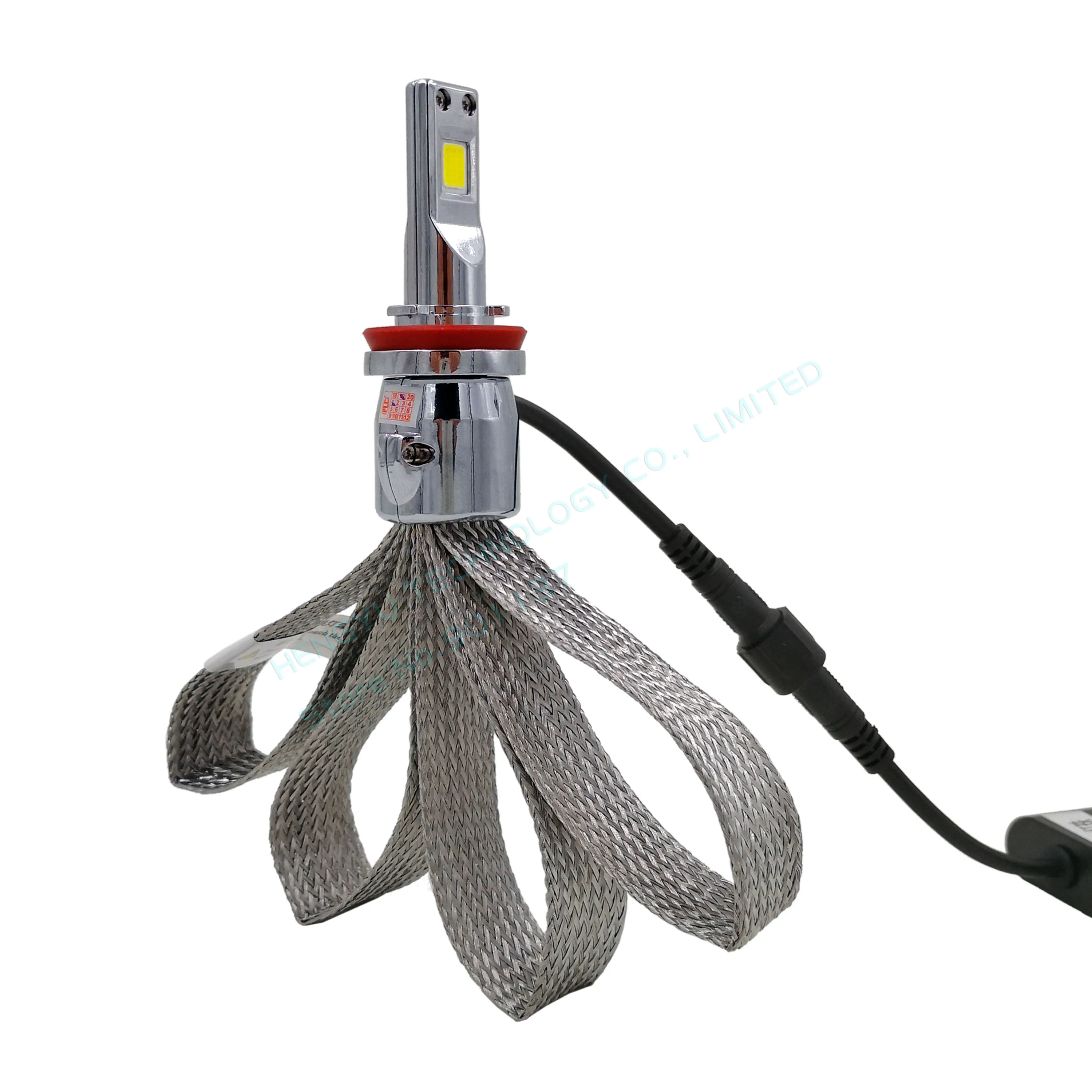 H11 светодиодные фары автомобильные лампы 12 В 2600LM 6000 К 2 шт. чистая медь ремень для