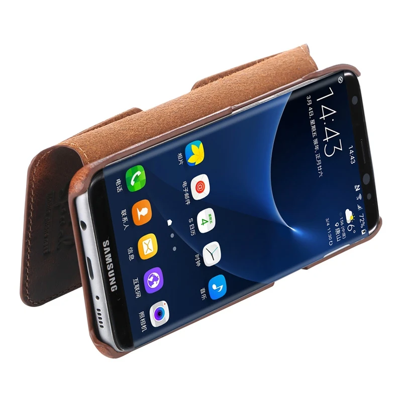 Роскошные Бизнес Стиль Чехол-бумажник из натуральной кожи для samsung Galaxy S9 плюс