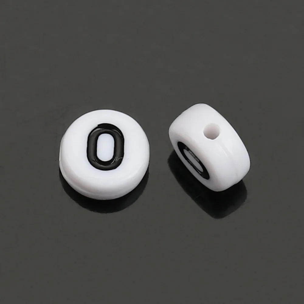 DoreenBeads 500 шт. Акриловый Алфавит/буква O плоские круглые бусины разделители 7 мм