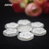 shine 200pcs resin sewing buttons scrapbooking round flower two holes 15mm dia costura botones decorate bottoni botoes