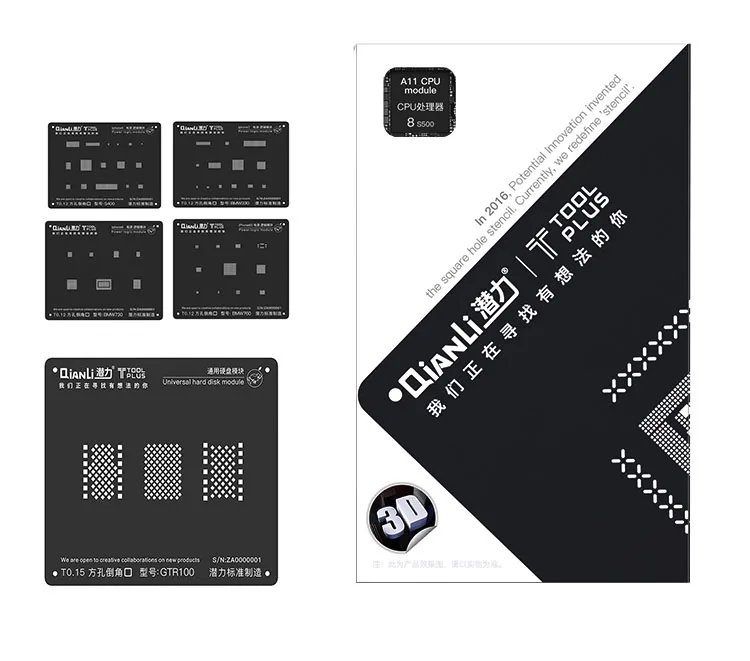 QianLi iBlack 3D BGA трафарет для iPhone 8P 8 7P 7 6SP 6S 6P 6 5S 5 связь Baseband припой шаблон