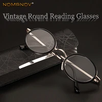nomanov round vintage retro multi coated lens full rim alloy luxury men women reading glasses 0 75 1 1 25 1 5 1 75 2to4