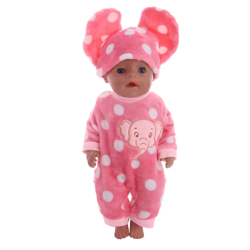 Cute Plush Chick&ampElephant Pajamas&ampNightclothes Fit 18 Inch American&amp43 CM Baby Doll Clothes Accessories Girl's Toys Generation |