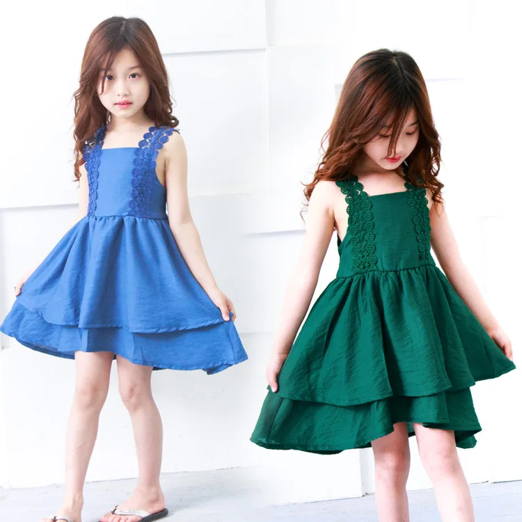 Children's Wear 2018 Summer Children Cotton Linen Sling Swallow Tail Dress Baby Girl Western Style Princess Dress. | Детская одежда