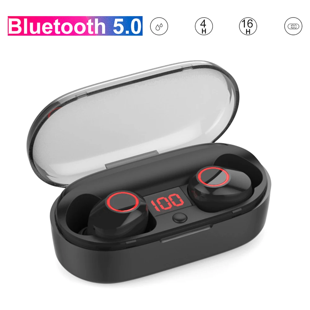 Bluetooth 5 0 TWS батарея дисплей мини Беспроводные спортивные фитнес наушники двойной