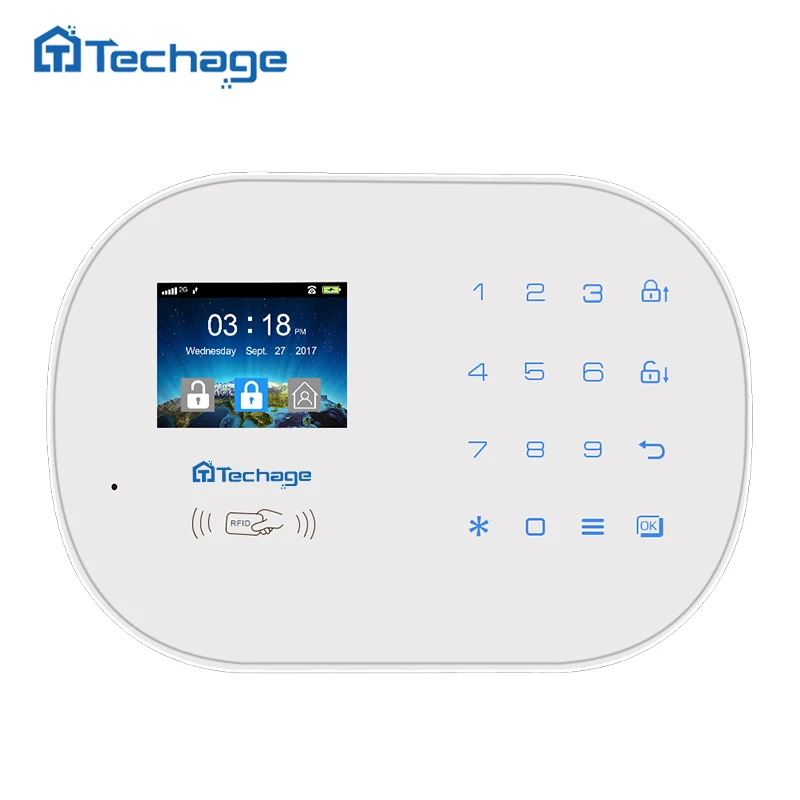 Techage S6 GSM GPRS PSTN Беспроводная сигнализация хост панель Домашняя безопасность для PIR
