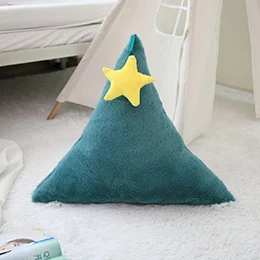 Green triangle Фэнтези желтая звезда Луна Корона сердце форма плюшевая подушка мягкая подушка для дивана стула подушка из искусственного меха кролика спинка для кормящих девочек - Цвет: Green triangle
