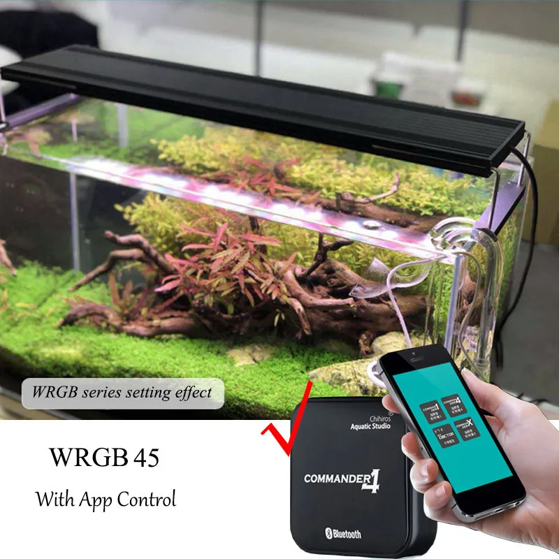 WRGB 45 US plug Chihiros серия WRGB светодиодный светильник для выращивания растений, имитирующий рассвет, закат, Bluetooth, умный контроль commander 4 - Цвет: WRGB 45 US plug