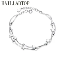 pentagram silver bracelet fashion high quality jewelry wholesale adjustable bracelet hand chain wholesale women jewelry gift
