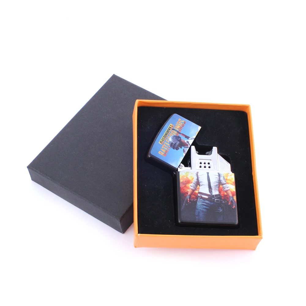 GERUI Горячая игра PUBG USB зажигалки для сигарет цинковый сплав ветрозащитная Электронная зажигалка импульсная дуговая Зажигалка для сигар