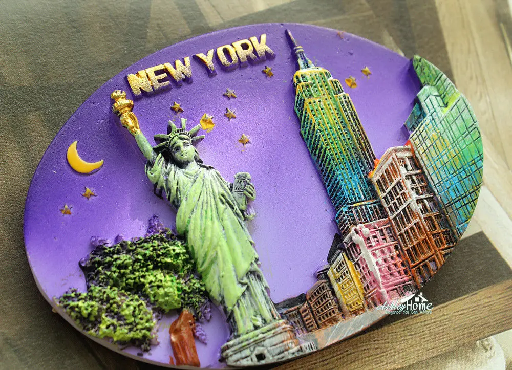 США Нью Йорк туристических путешествий Сувенир 3D смолы магнит на холодильник Craft