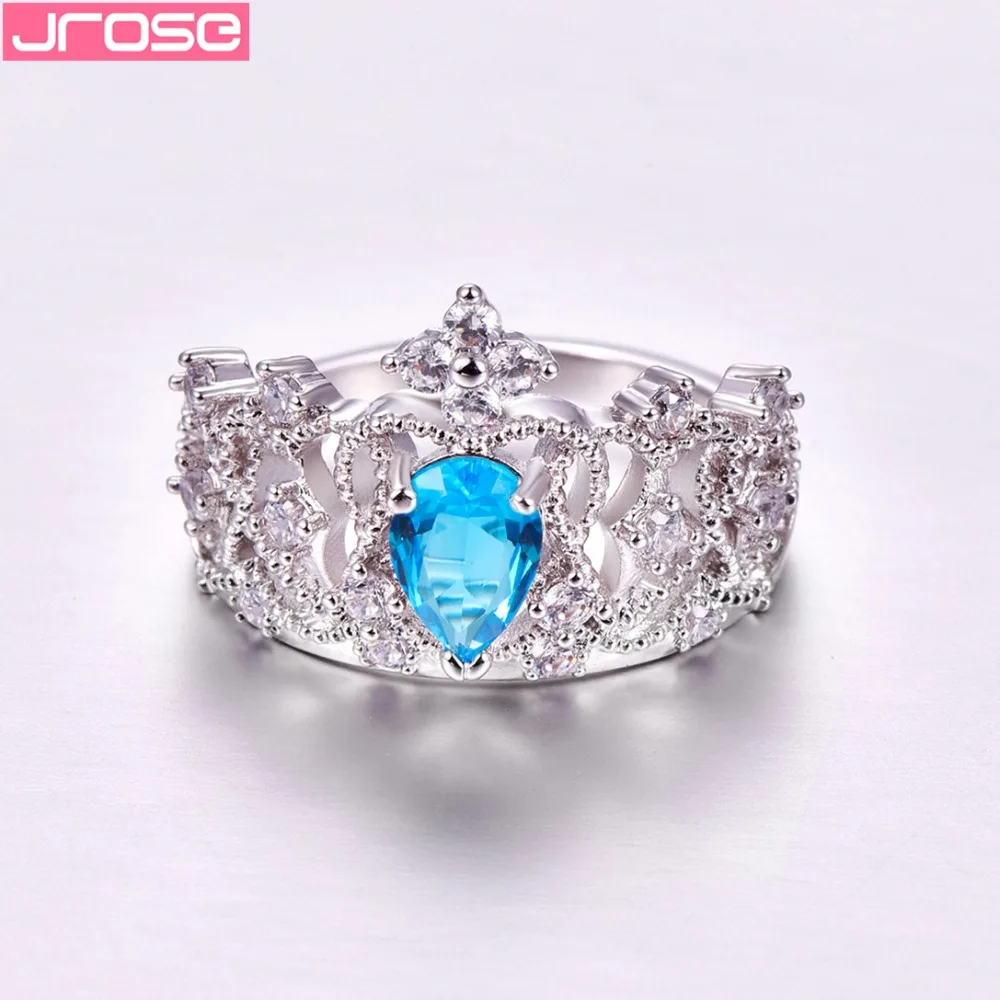 JROSE Корона модное ювелирное изделие принцессы королевы голубое белое Радужное с