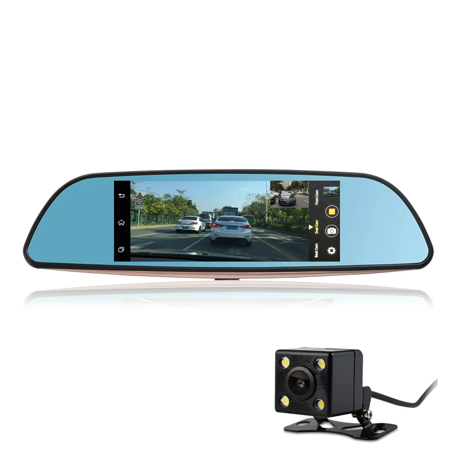 Udricare 7 дюймов 3 г gps-навигация для Android 5.0 Bluetooth Full HD 1080 P DVR Wi-Fi заднего вида двойная