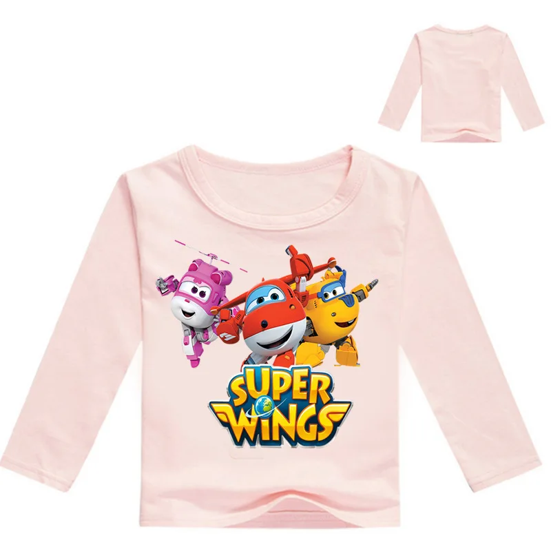 

DLF 2-16Y Costume Jett Super Wings Clothes Boy t shirts for Children t shirt Girls Tops Long Sleeve Kids Clothing Cartoon Casual