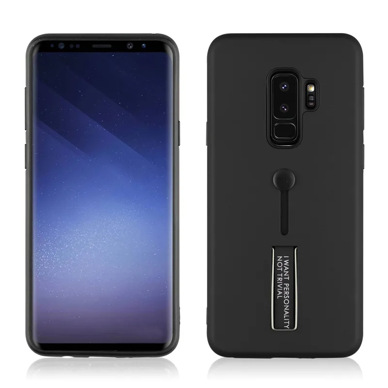Модный мягкий держатель Чехол из ТПУ для Samsung Galaxy S9 + Plus жесткие чехлы подставка