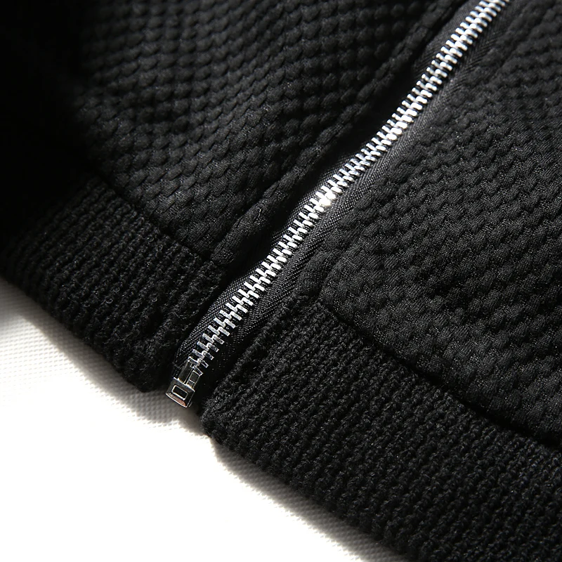 Men's Jackets Knit Jacket Casual Fashion Coat Blue Black Solid Color Male Slim Fit Outerdoor Brand Overcoat Large Size Gent Life | Мужская