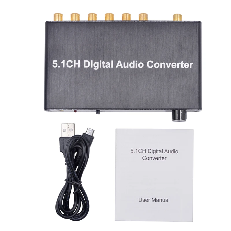 Горячая 5.1CH цифровой аудио конвертер декодер AY77 SPDIF коаксиальный к RCA DTS AC3 5 1