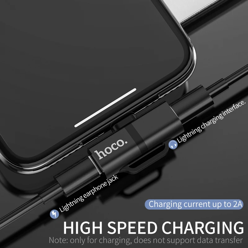 HOCO 2 в 1 для Lightning переходник зарядки адаптер iPhone Xs Max XR X 8 7 Plus зарядное устройство