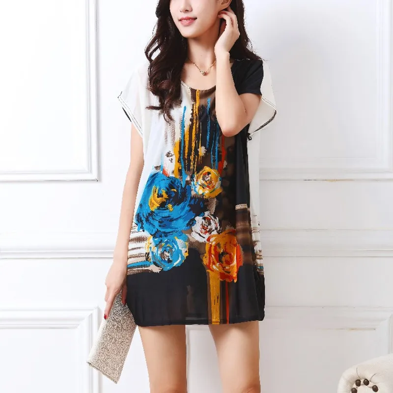 Женское платье туника из полиэстера с коротким рукавом размеры до 5xl|mini dress|women mini