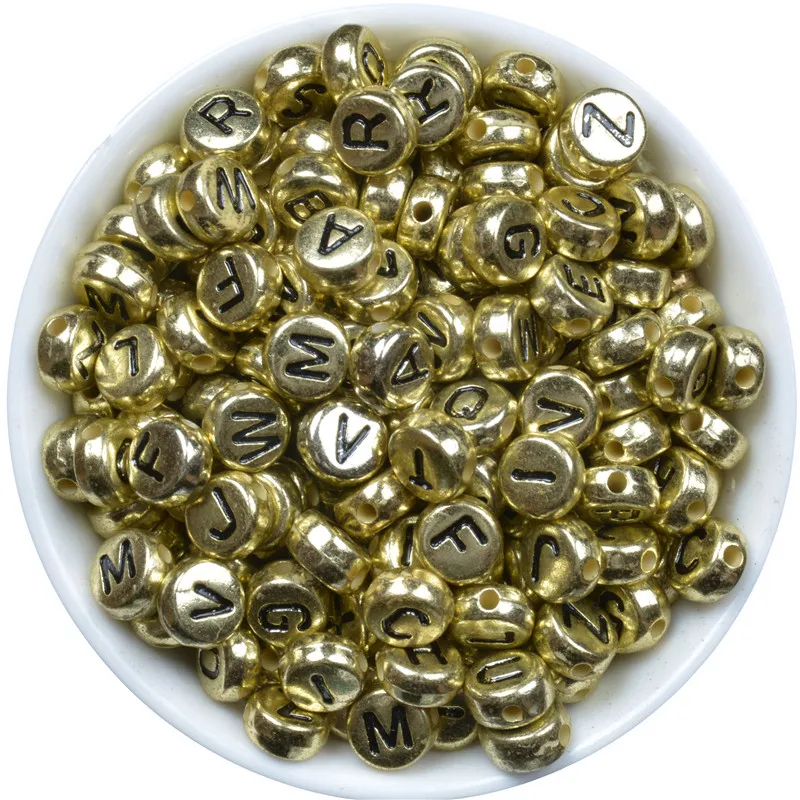 200 шт. акриловые бусины для бижутерии 7 мм|alphabet letter beads|letter beadsbeads for jewelry making |
