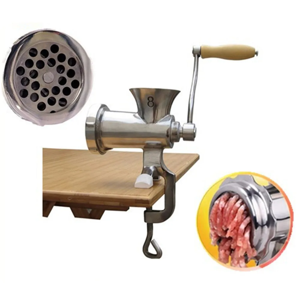 High quality stainless steel Manual Mini Meat Grinder Mincer Table Hand Crank Tool for Kitchen