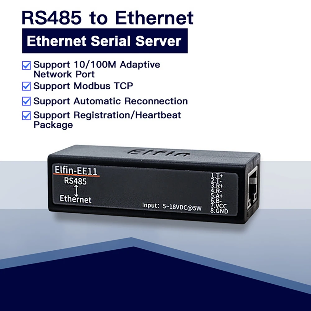 RS485 последовательный порт сервера RS232 к RJ45 Ethernet Modbus сетевой модуль устройства - Фото №1