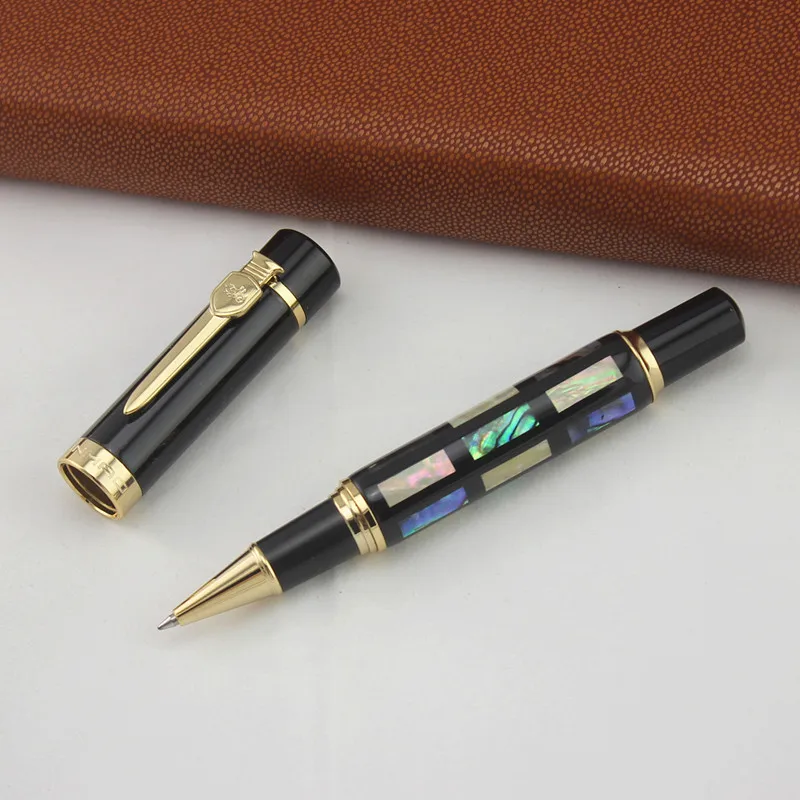 Jinhao 650 роскошная ручка ролик с резьбой в виде ракушки золотым зажимом 0 7 мм перо