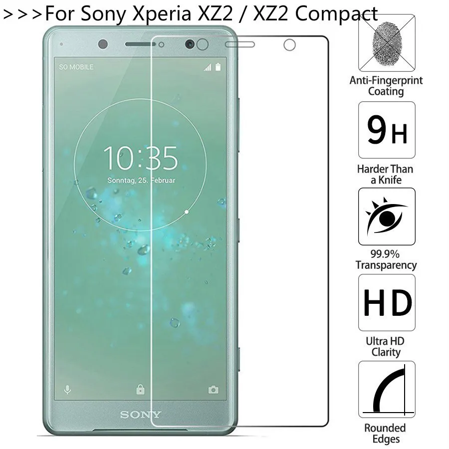 9 H закаленное Стекло для Sony Xperia XZ2 компактный Экран протектор 2.5D телефон защитный