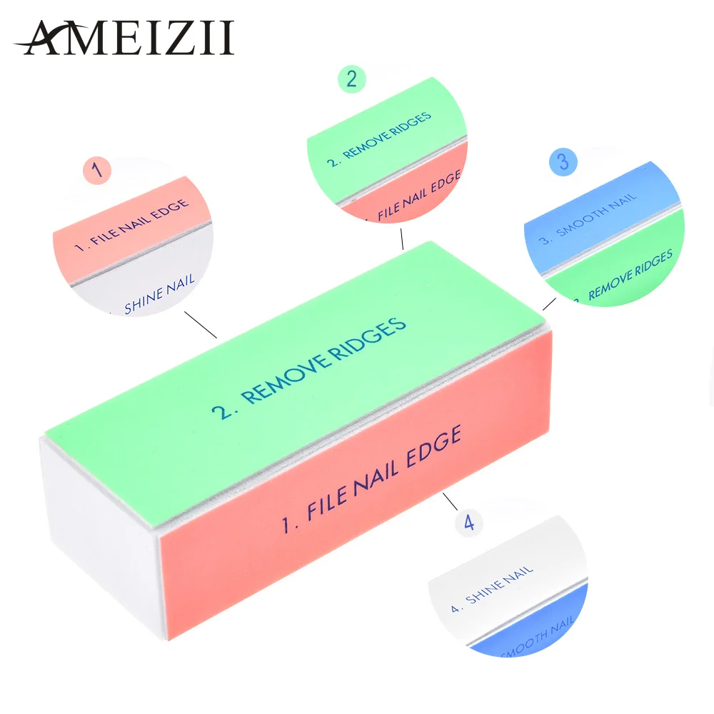 Четырехсторонний Полировочный пилка для ногтей AMEIZII 3 шт./компл. инструмент