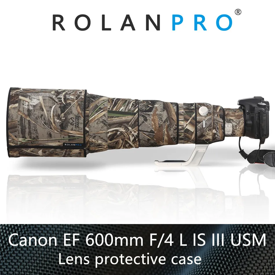 ROLANPRO водонепроницаемый камуфляжный чехол для объектива Canon EF 600 мм F/4 L IS III USM