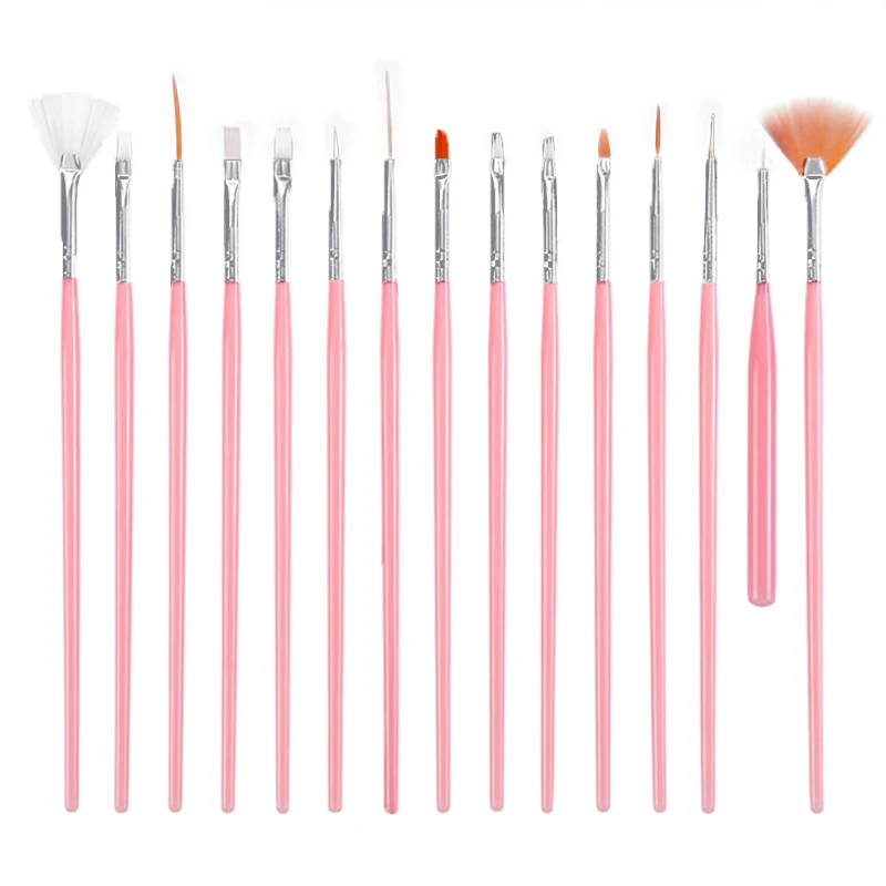 15pcs nail brush pen Ladymisty 8 мл паук гель проволока рисунок УФ-гель для дизайна ногтей линия Живопись гель лак точечная линия паук дизайн замочить от гель Lauquer - Цвет: 15pcs nail brush pen