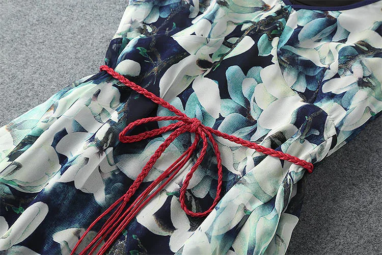 Evening print dress 2016 summer American and European runway high quality sleeveless long ball gown full female | Женская одежда