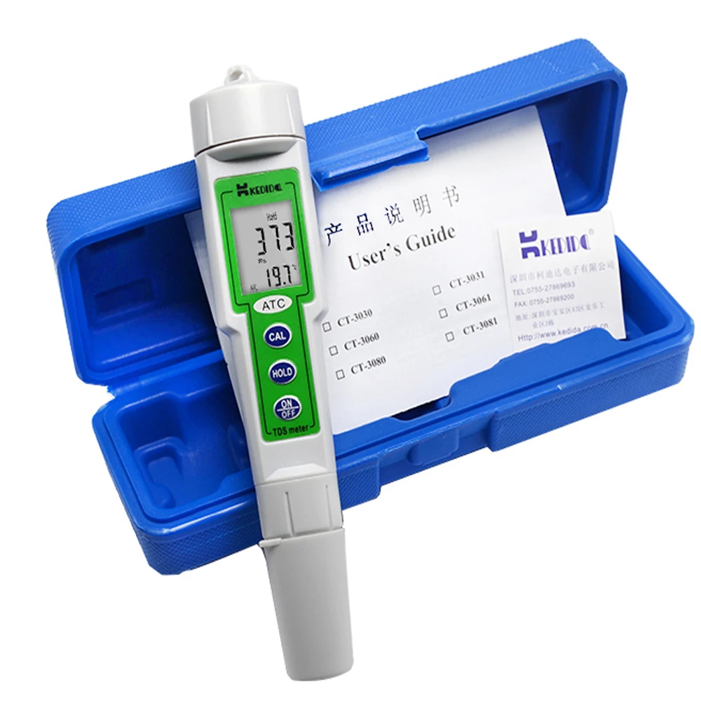 CT 3060 tds метр Цифровой измеритель TDS Качества Воды Тестер Ручка Тип 0 1000ppm с дисплей