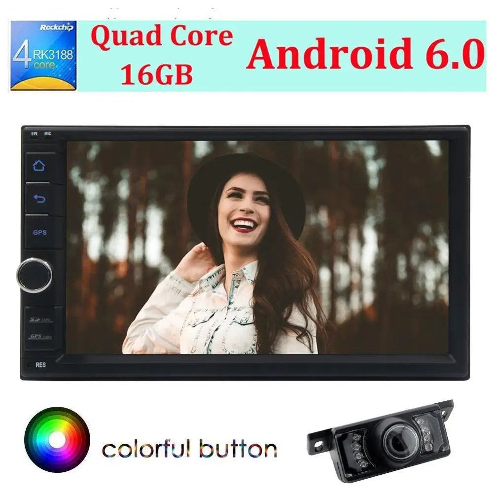 Android 6.0 стерео Bluetooth автомобиля Радио 7 ''двойной din головное устройство