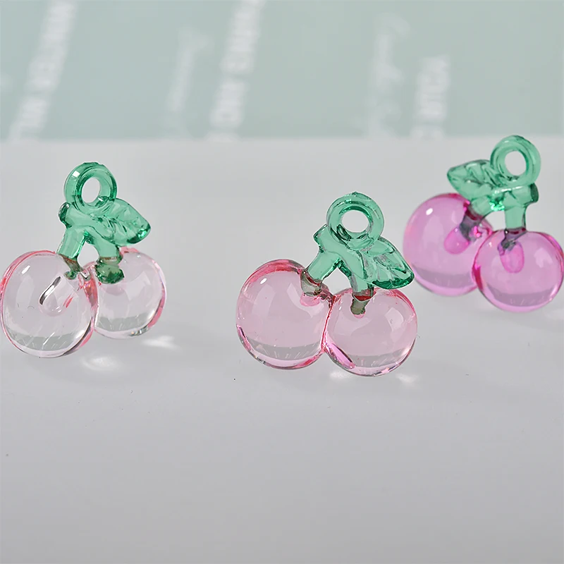 Цветные акриловые серьги ручной работы в форме вишни/клубники 30 шт./Лот