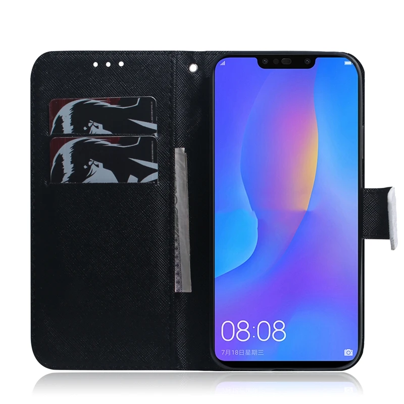 Чехол для Huawei Nova 3i чехол 3 Магнитный флип с рисунком волка панды кошелек P Smart Plus