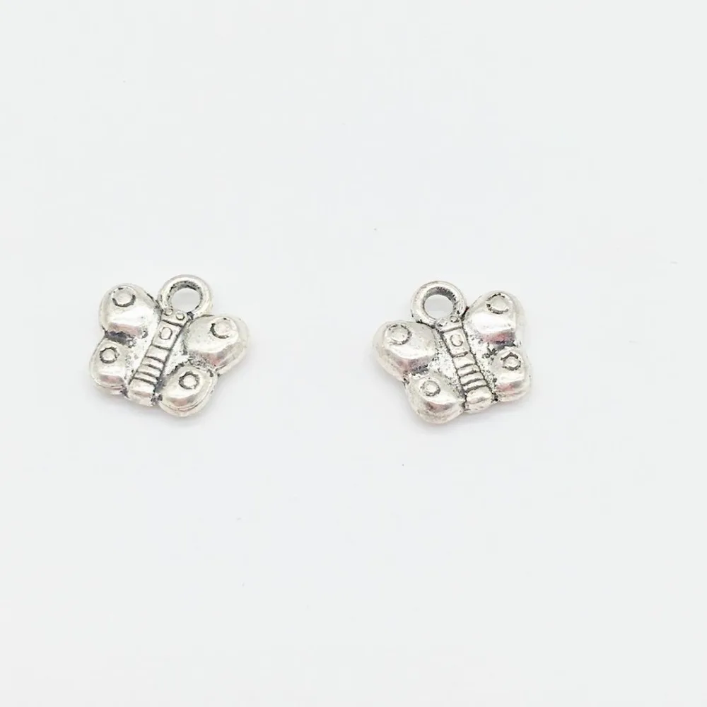 12 pcs Fashion Tibetan Silver Plated butterfly Charms Metal Pendants for Jewelry Making DIY Handmade Craft 12*12mm A-80217 |
