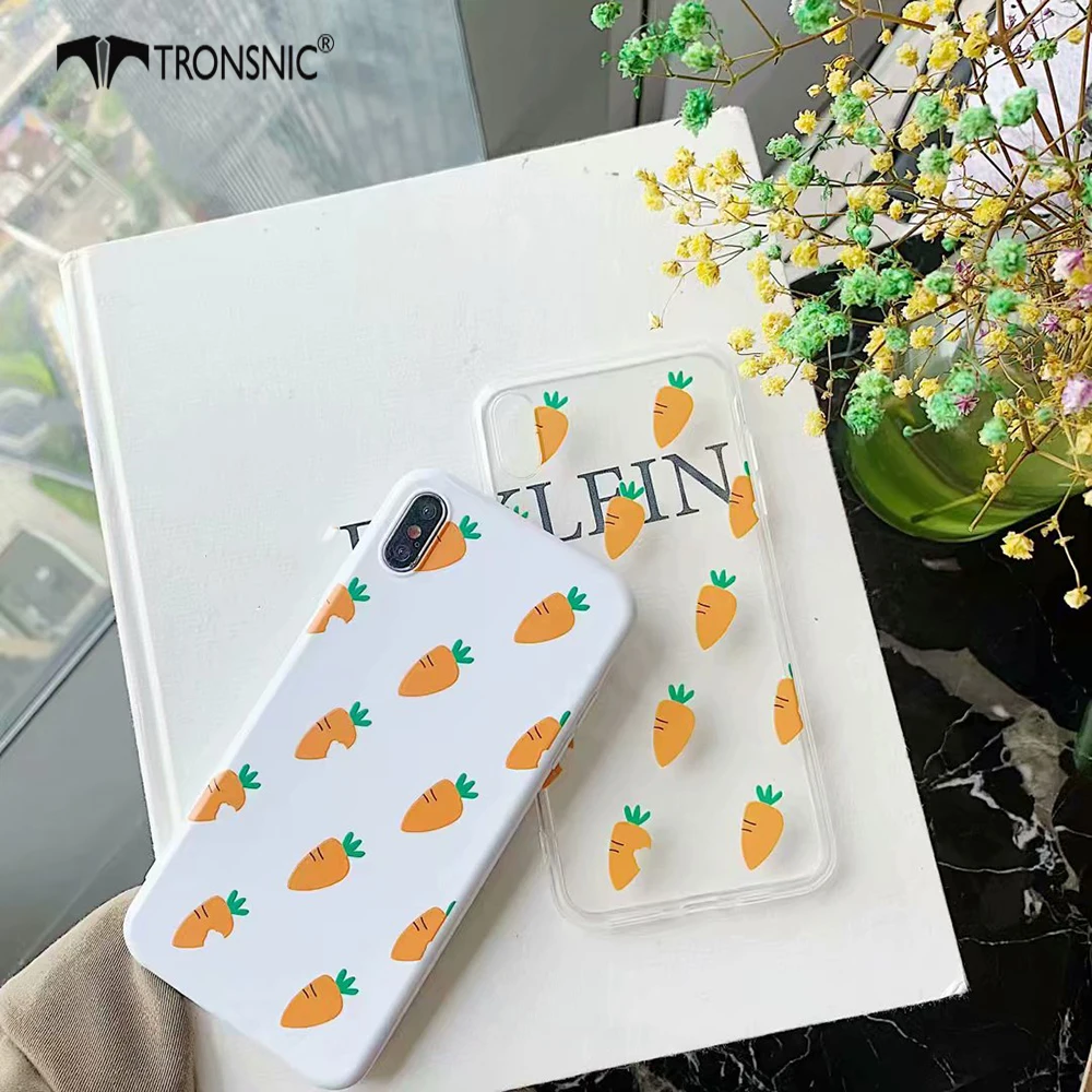 Чехол TRONSNIC для телефона с морковкой iPhone X XS MAX XR прозрачный Забавный матовый