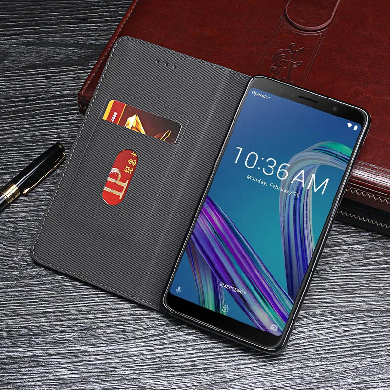 Case For Asus ZB602KL Cover Hight Quality Retro Flip Leather Zenfone Max Pro M1 ZB601KL Phone | Мобильные телефоны и