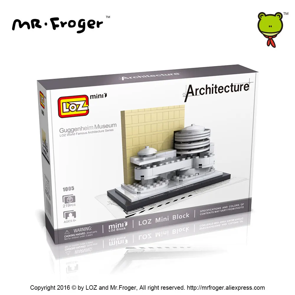 Mr. Froger LOZ architecture Guggenheim дом в музее DIY модельные наборы мини блок Forge World City модели