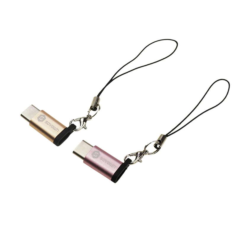 Sovawin алюминий Micro usb тип-c адаптер OTG-кабель для синхронизации данных и зарядки Тип C разъем с брелок для Macbook для Xiaomi