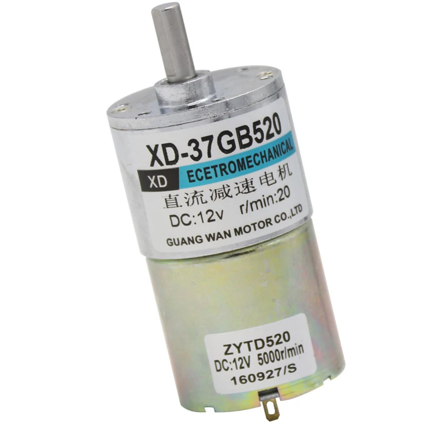 12V/24V 10wr XD 37GB520 миниатюрный DC двигатель с редуктором низкая скорость высокий